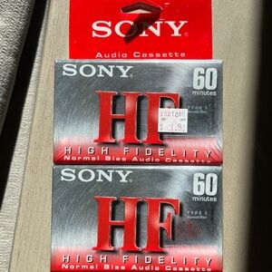 Sony HF Type I Normal Bias Recording Blank Cassette Tapes 60 min (2 Pack) NWT